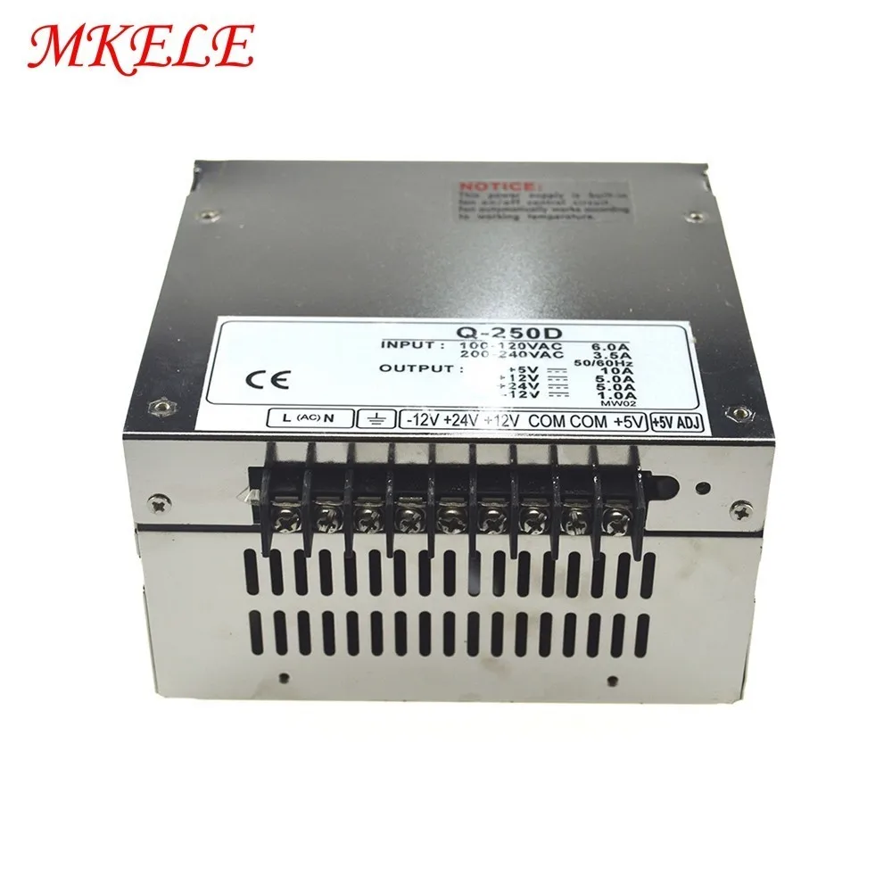 

Single Switch Power Supply 5V 12V 24V -12V 250W Q-250D