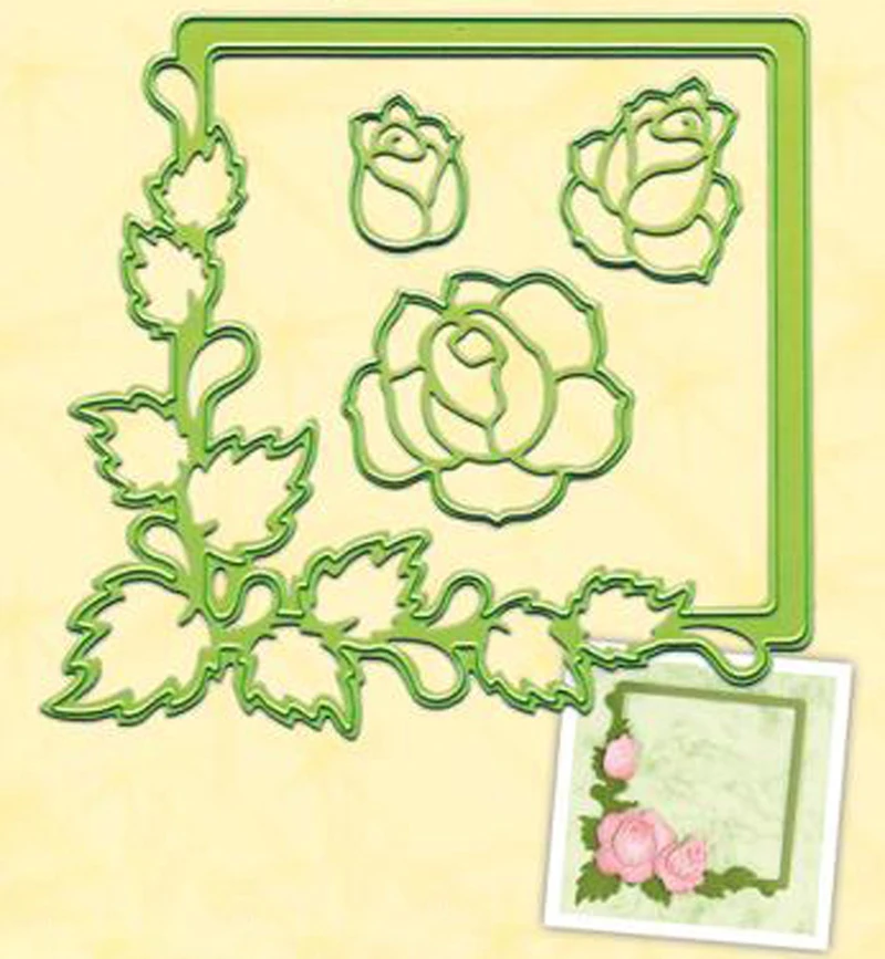 

Flower Leaf Corner Frame Metal Cutting Dies Stencils for DIY Scrapbooking Card Making 2019 new arrival embossing craft die