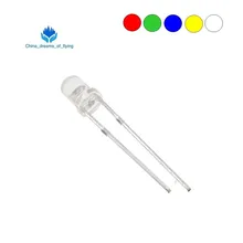 10 шт./лот F3 5 цветов Ультра-яркий 3 мм круглые прозрачные зеленый/желтый/синий/белый/красный светодиодный свет лампы светодиод Dides комплект