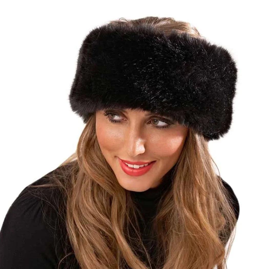 New Winter Fur Warm Headband Fox Fur Hat Faux Fur Head Warmer Women's