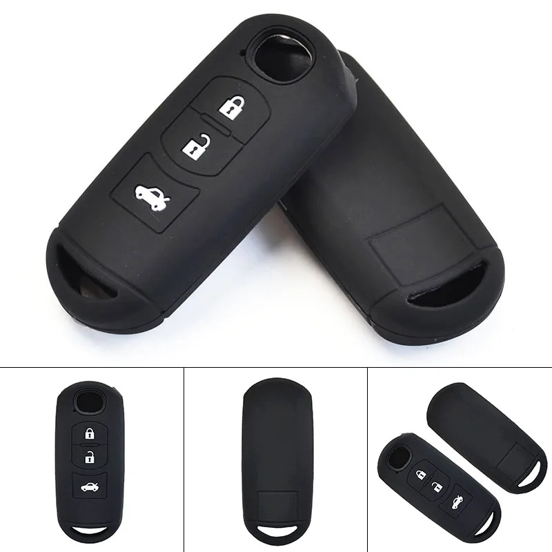 

High Quality Silicone Key Protector 3 Button Car Remote Key Case Cover Replacement For Mazda 2 3 5 6 CX5 CX7 CX9 Miata MX5
