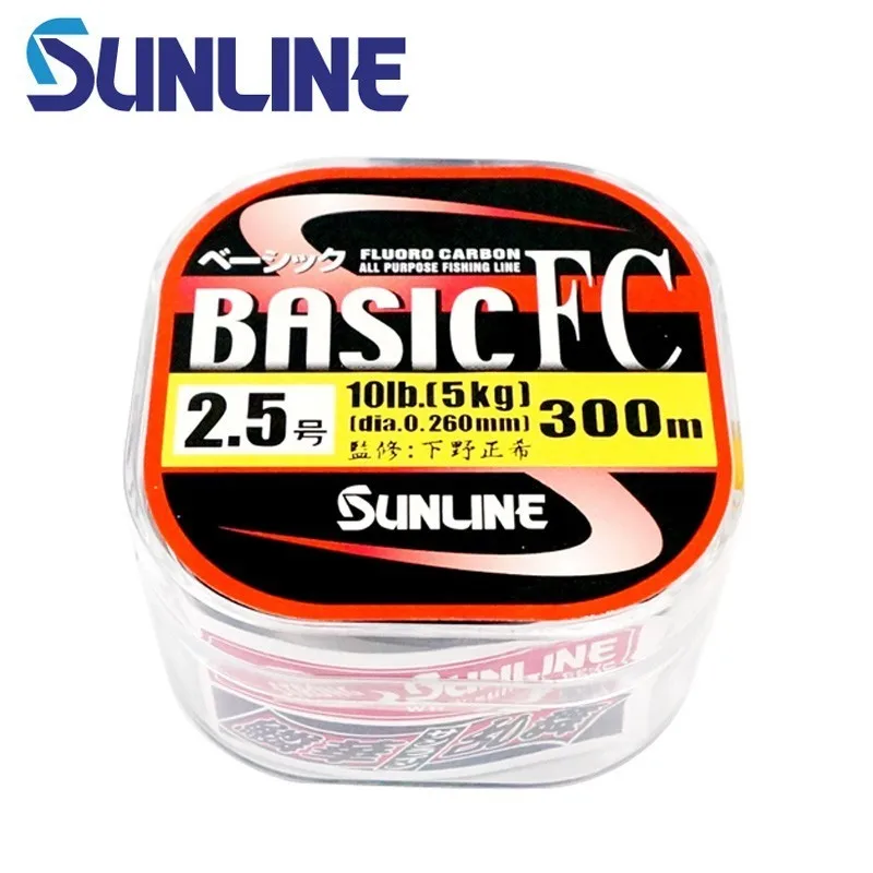 100% Original Sunline Brand Basic Fc 225m/300m clear color Carbon Fiber  Fishing Line Japan imported wire Leader Line