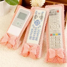 1 шт. Европейский стиль креативная красивая ткань кружевная Крышка для дистанционного управления набор маленький размер Гипсофилы бант-узел узор(розовый