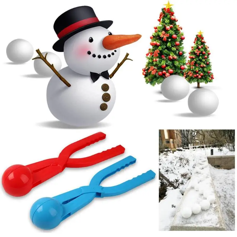 

Kids Plastic Snowball Clip Toys Winter Outdoor Snow Sand Ball Maker Mold Tools Snowball Fighting Toys for Children Random Color