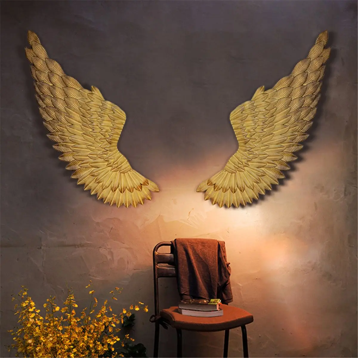 

Ancient Wall Decoration Metal Angel Wings Bar Coffee Shop Wall Decoration Home Bedroom Living room decor Christmas Industry