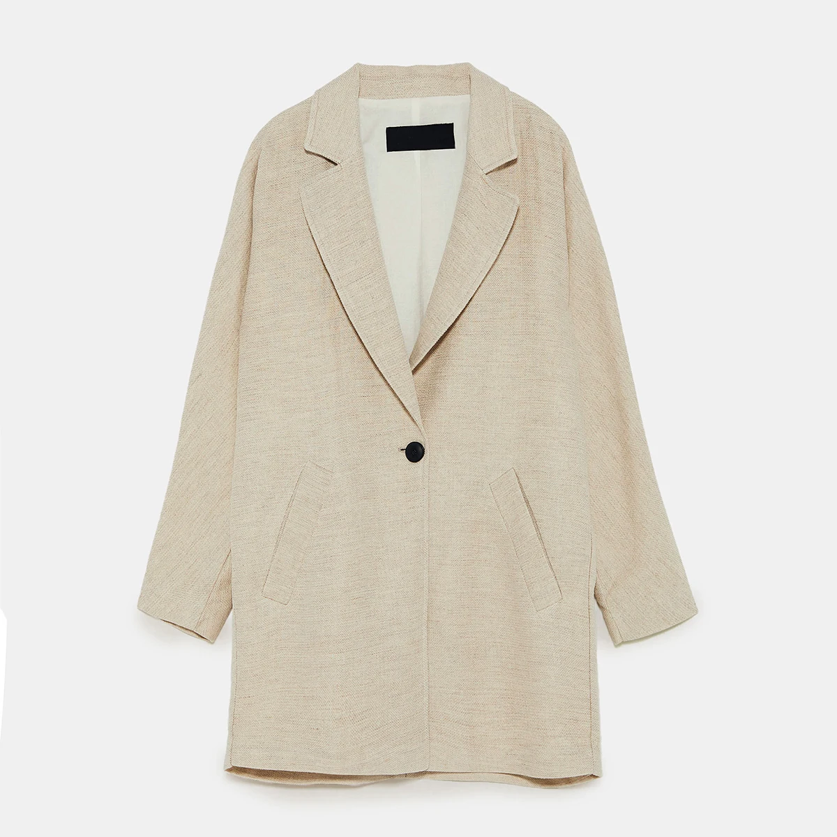 

HDY Women Blazers And Jackets Long Sleeve One Button Blazer Autumn Lady Office Style Slim Fit Women Blazers 2019 Plus Size Beige
