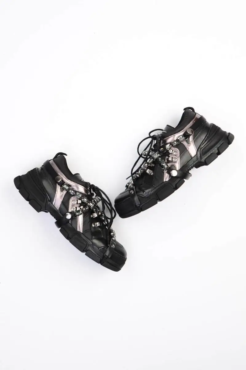 Bambi Black Satin Parachute Women Casual Shoes G0493190909