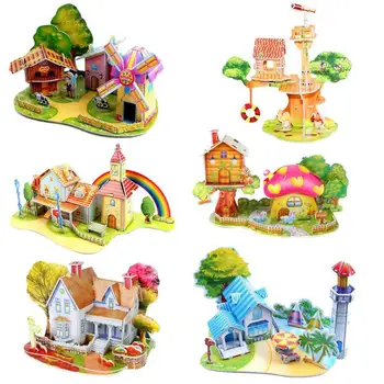 

Creative Interactive Learning Education Toys 3D DIY House Puzzle Children Kids Educational Jigsaw Toy Handmade Toys Gift