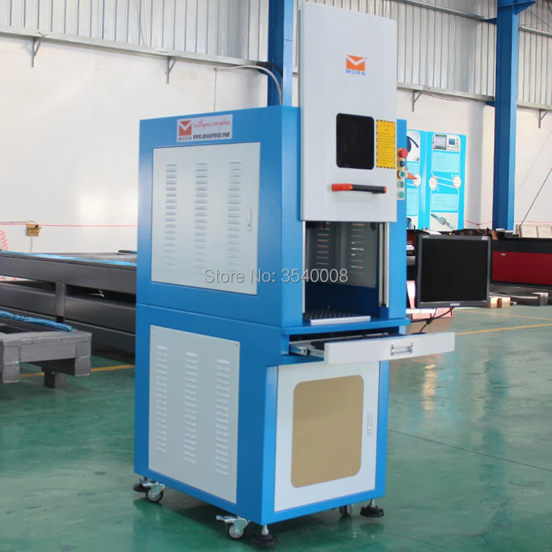  20W Enclose metal fiber laser marking machine + computer + rotary device + protection glasses