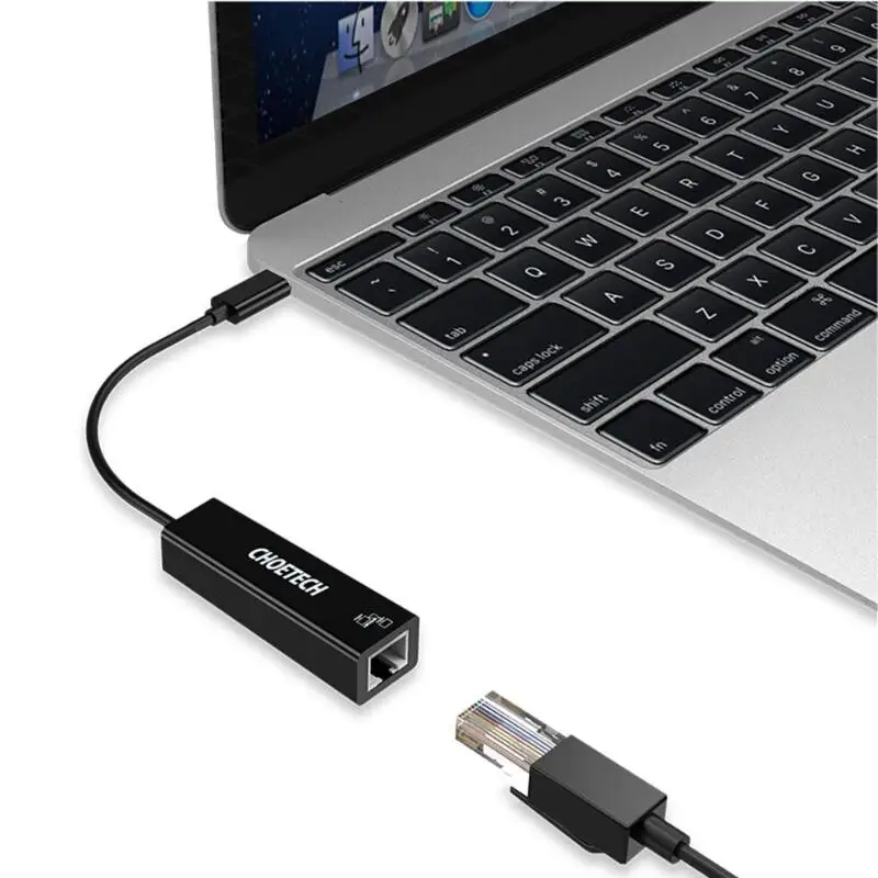 Choetech Тип usb C RJ45 сетевой адаптер 10 м/100 м/1000 Мбит/с Gigabit Ethernet карты для MacBook с