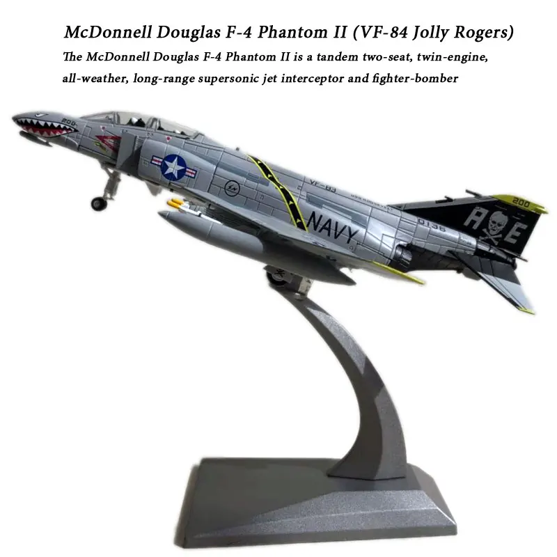 

WLTK 1/100 Scale Military Model Toys F-4 Phantom II VF-84 Jolly Rogers Fighter Diecast Metal Plane Model Toy For Collection/Gift