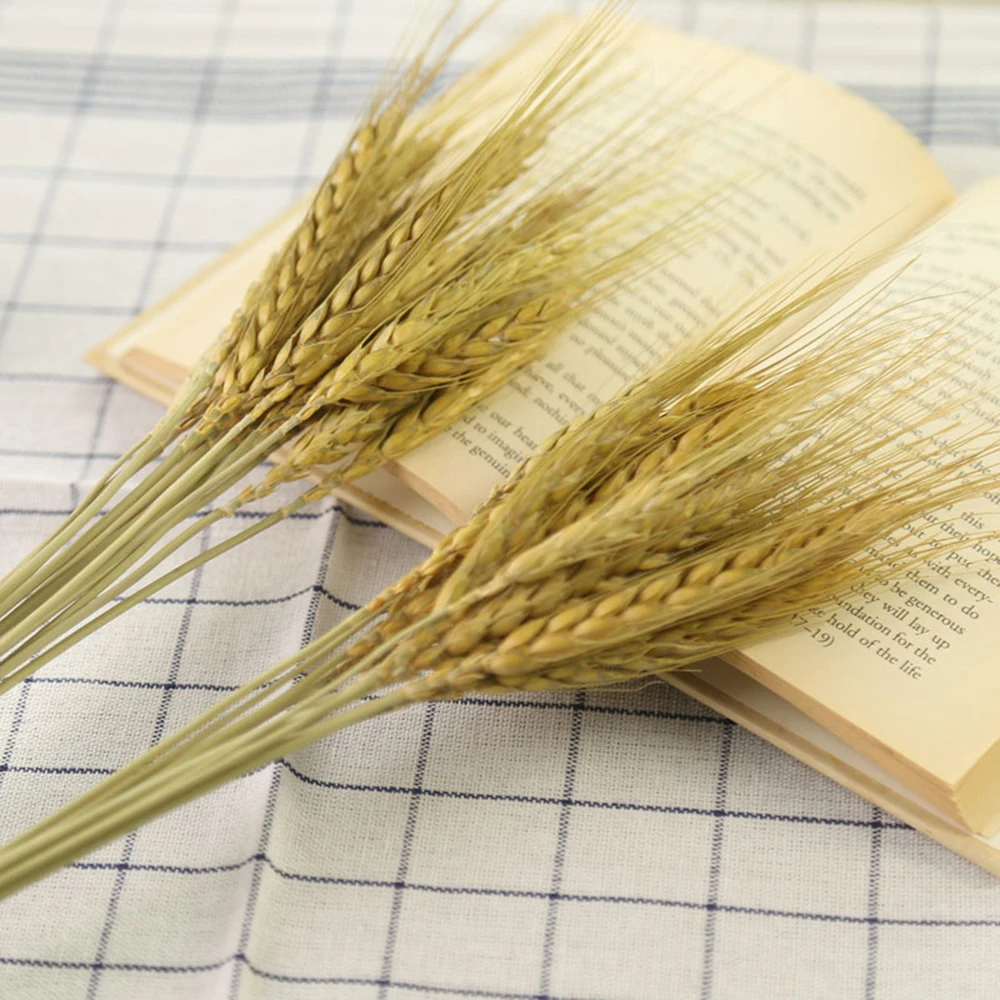 

Artificial Plants 15Pcs Artificial Autumn Wheat Flower Bouquet Wreath Fake Flowers DIY Scrapbooking Home Wedding Party Decor