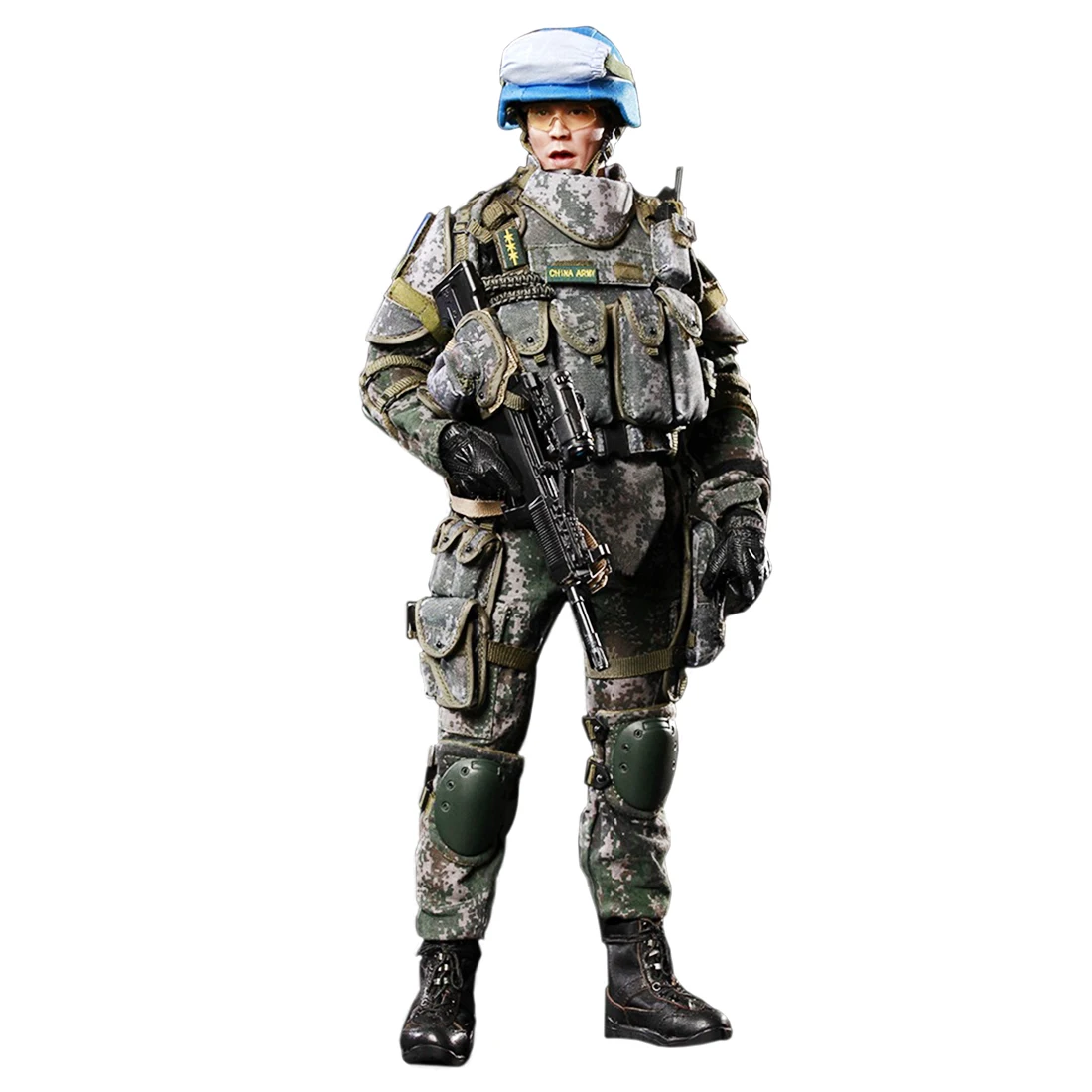 

1/6 Scale Movable FLAGSET Chinese Soilder Action Figure 12'' Collectable Military Soldier Model Set Toys- Blue Helmet Warriors