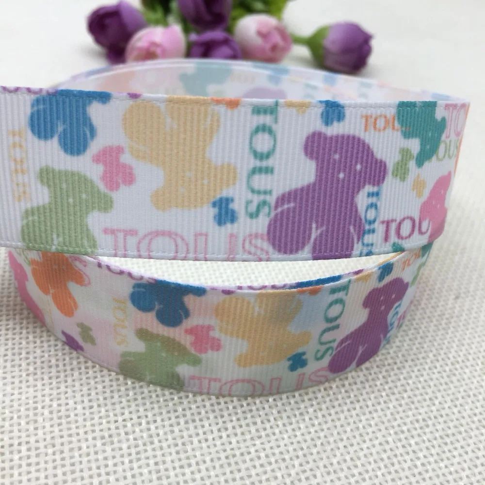 

1 "25MM new sales 10 yard cartoon cute cartoon bear printed ribbons DIY materials, accessory, gifts, crafts,packaging ribbon
