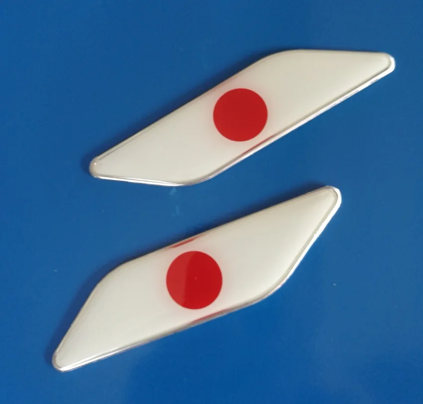 

2pcs/set Metal Japan JP Flag Car Side Fender Skirt Emblem Badge Sticker Decal