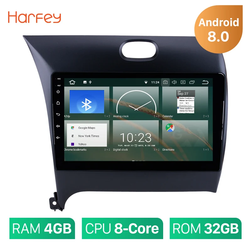 Harfey 1Din GPS мультимедийный плеер для 2013 2014 2015 2016 Kia k3 9 дюймов Android 8 0/8 1 автомобильное