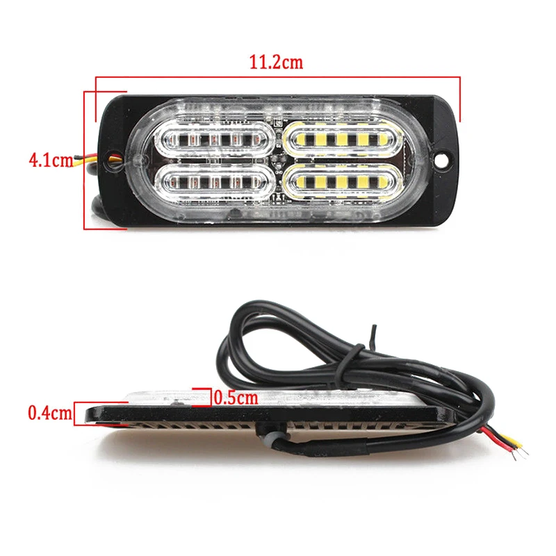 

2x 12/24V LED Car Trailer Truck Light Bar Flash Strobe Warning Lights Lamp Sets