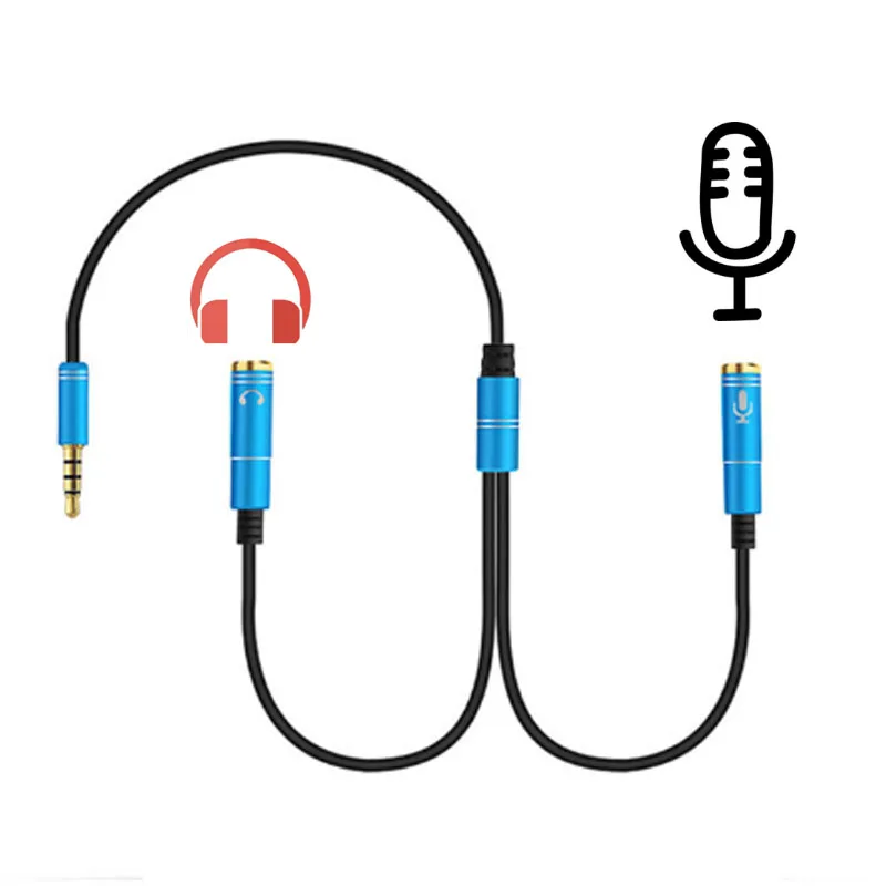 50pcs colourful 3 5mm 1 in 2 couples audio line Earbud Headset Headphone Earphone Splitter For pad Phone Android Mobile MP3 MP4