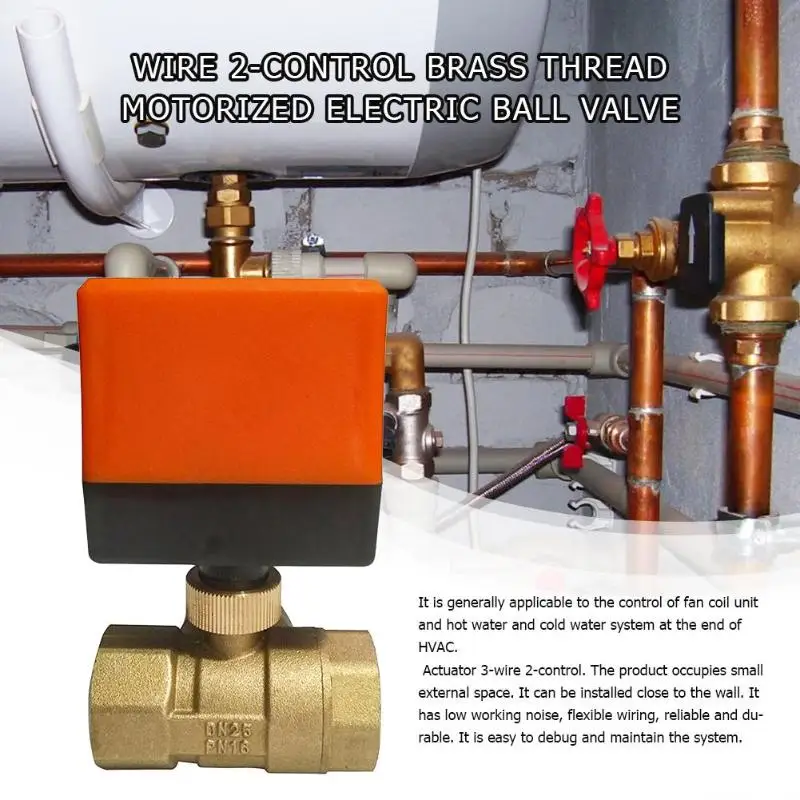 DN15/DN20/DN25 моторизованный электрический шаровой клапан электрический 3-способ AC220V 3-wire 2-управления латунь резьба 1 X драйвер 1 X бас клапан