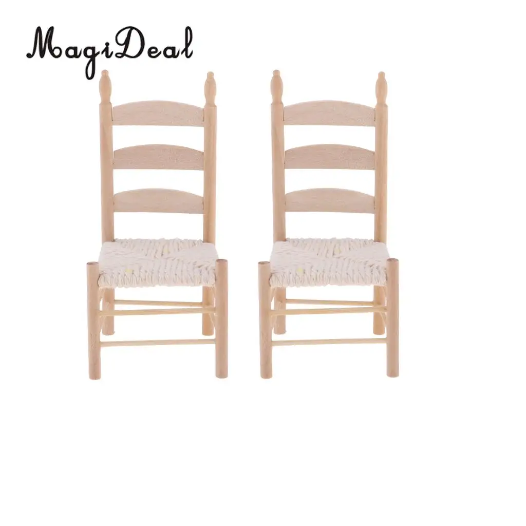 2pcs Mini Dining Table Chair Model for 1:12 Scale Dollhouse Miniature Living Room Furniture | Игрушки и хобби