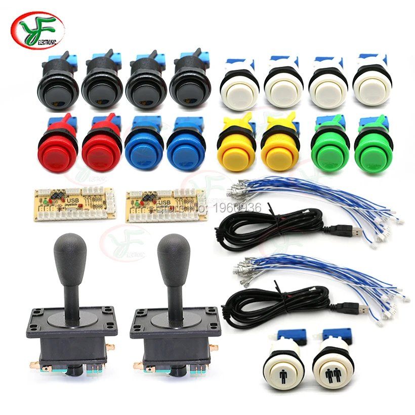 

Happ Type Arcade Joystick Button DIY Kit for Jamma Mame USB Board Zero Delay USB Encoder 8 Way Stick Push Buttons