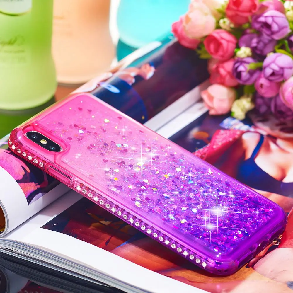 Силиконовый чехол со стразами для iPhone 8 7X6 6S Plus 7 XS XR MAx 5|Бамперы| |