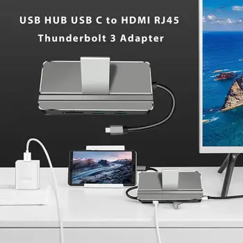 

YC217 Type-C Hub 7 Port Adapter HDMI HD Low Temperature USB Mobile Phone Computer Accessories For Huawei Samsung LG V20