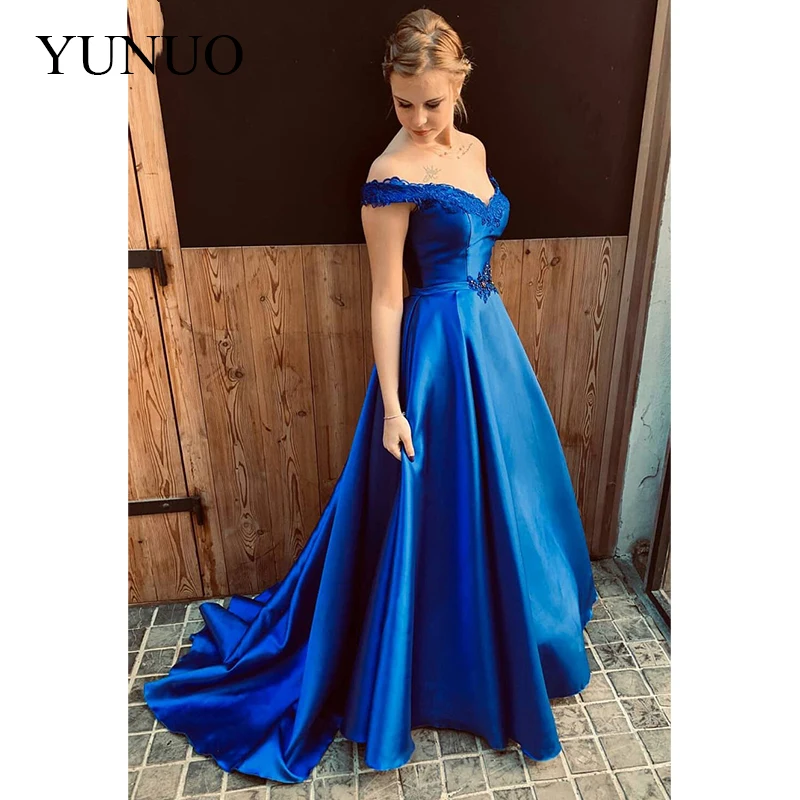YuNuo элегантное вечернее платье А силуэта Формальное 2019 выпускное с открытыми