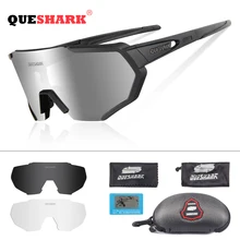 QUESHARK 2019 New Design Polarized Cycling Glasses For Man Women Bike Eyewear Cycling Sunglasses 3 Lens Mirrored UV400 Goggles