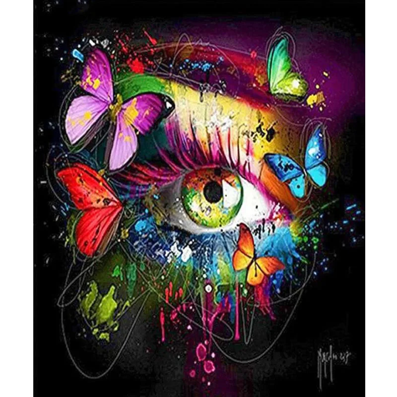 

Butterfly Eyes Diamond Painting Mosaic Full Drill Square/Round Diamond Embroidery Pictures of Rhinestones Fantasy Art Picture