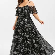 Wipalo размера плюс растительное платье с открытыми плечами женское шифоновое платье летнее платье с бретельками Бохо Макси длинное платье Vestidos 5XL