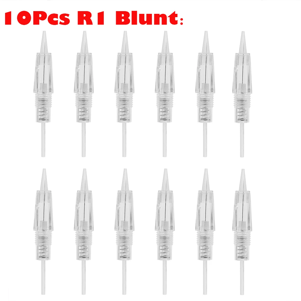 Картридж для татуажа бровей и губ 1/10 шт вращающаяся микро игла R1/R1 тупые