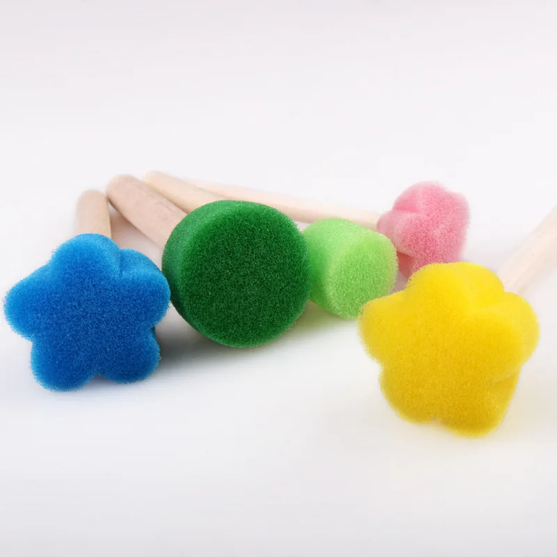 

Flower Pattern 5-25Pcs Colorful Creative Sponge Brush Children Art DIY Painting Tools Baby Funny Drawing Toys Gift Soft Sponge