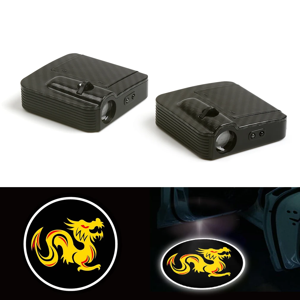 

2X Dragon New Wireless Car Door Courtesy Logo Welcome Projector Ghost Led Light
