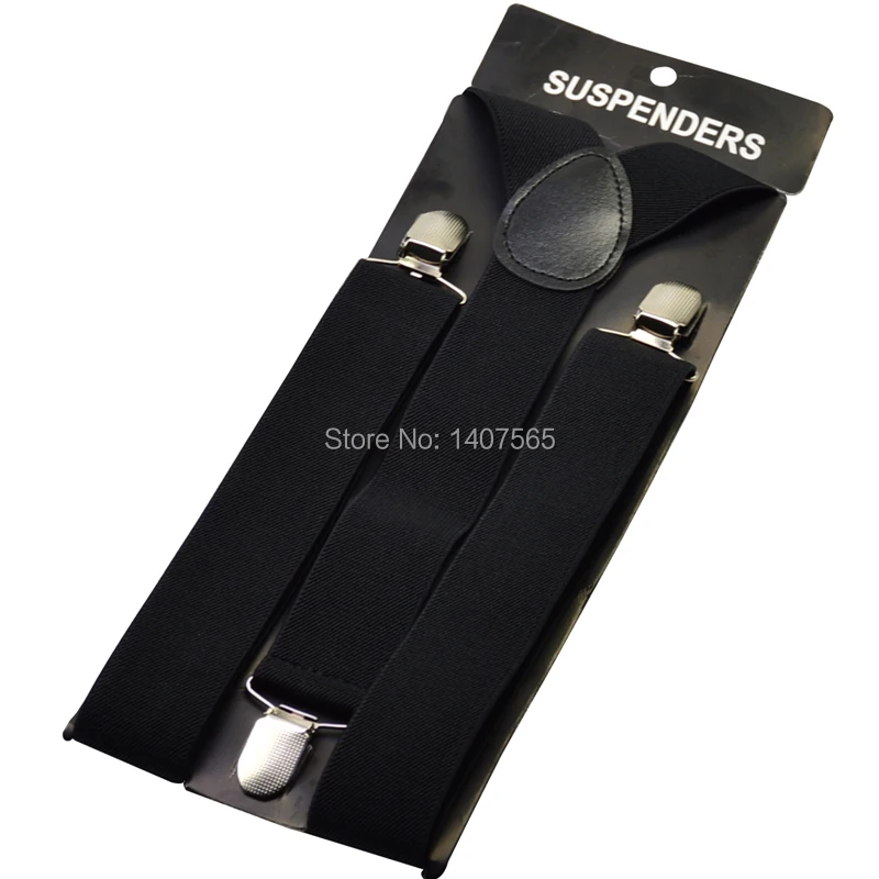 

Mens Suspender 3.5cm wide women Big plussize solid black Suspenders 3 Clip-on Y-Back Braces Elastic Suspender 100cm 120cm