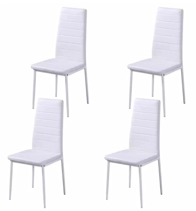 VidaXL 5 قطعة. طقم طاولة عشاء الأسود والأبيض طاولة من الزجاج المقسى أعلى 1 أسود الكراسي طاولة و 4 الأبيض قطع أثاث لغرفة الطعام