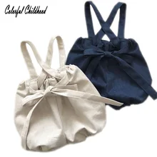 Комбинезон без рукавов для маленьких девочек, брючный костюм с бретельками, однотонная Повседневная Дизайнерская одежда, комбинезон для детей, одежда для девочек