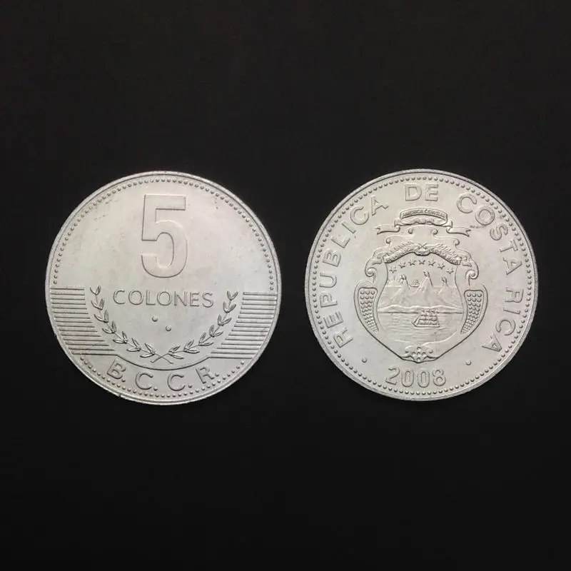 Coin 5 Colones 2008 KM # 227b UNC коллекция подарок НАСТОЯЩИЕ Оригинальные американские монеты