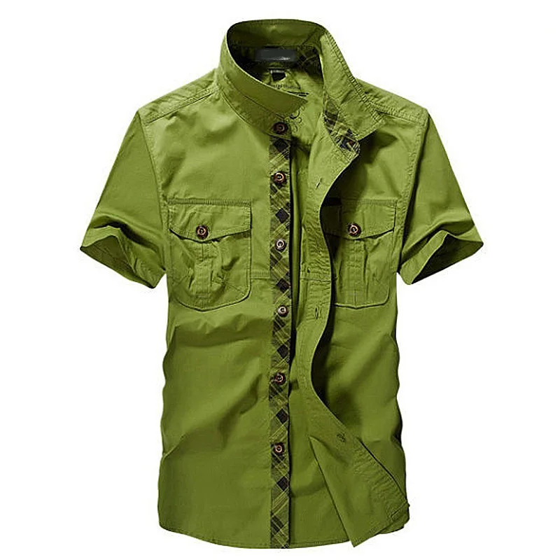 

Summer Outdoor Men's Short Sleeve Thin Cotton Shirt Male Climbing Sports Training Breathable Military Tactical Cargo Shirt