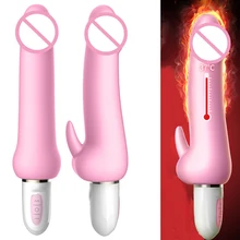 Smart Heating Charging Waterproof Dual Vibrating Big Dildo Vibrator Women’s Masturbation G Spot Clitoris Stimulation Massager O2