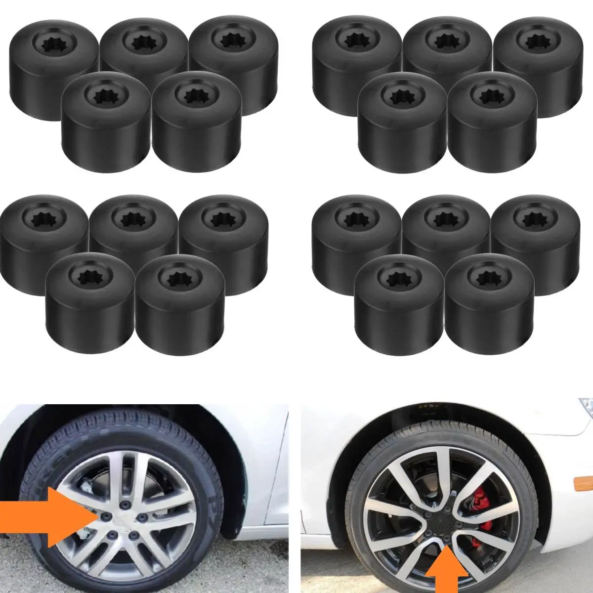 20x черные автомобильные зеркальные крышки пластиковые для Volkswagen VW Passat Golf Polo Tiguan Jetta|Принадлежности шин| |
