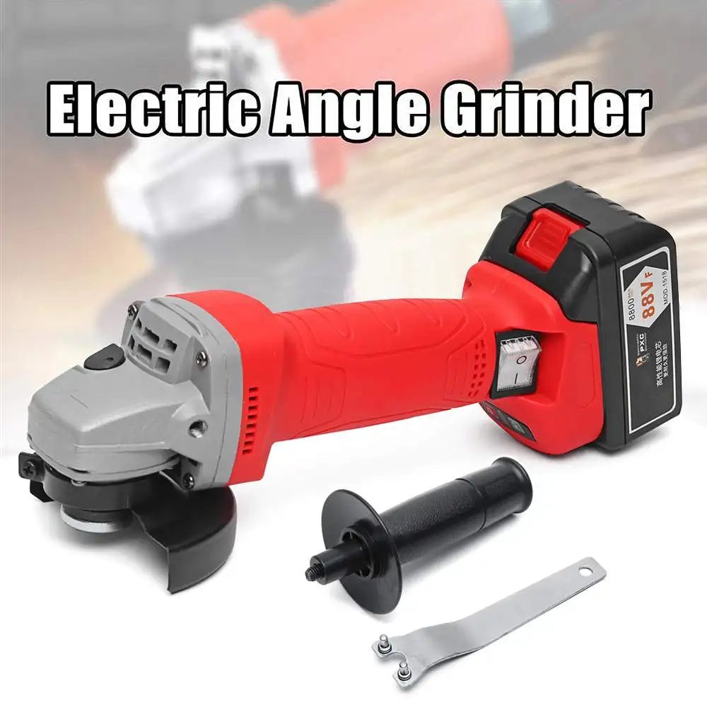 

48V 100mm Electric Angle Grinder Cordless Cutting Tool 8800mA Rechargeable Battery 11000r/min Multi-function Angle Grinder Kit