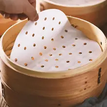 100 шт./пакет воздуха фритюрница Пароварка вкладыши Премиум перфорированные древесно-Целлюлозные бумаги антипригарные Паровая корзина коврик Выпечка инструменты 9 дюймов