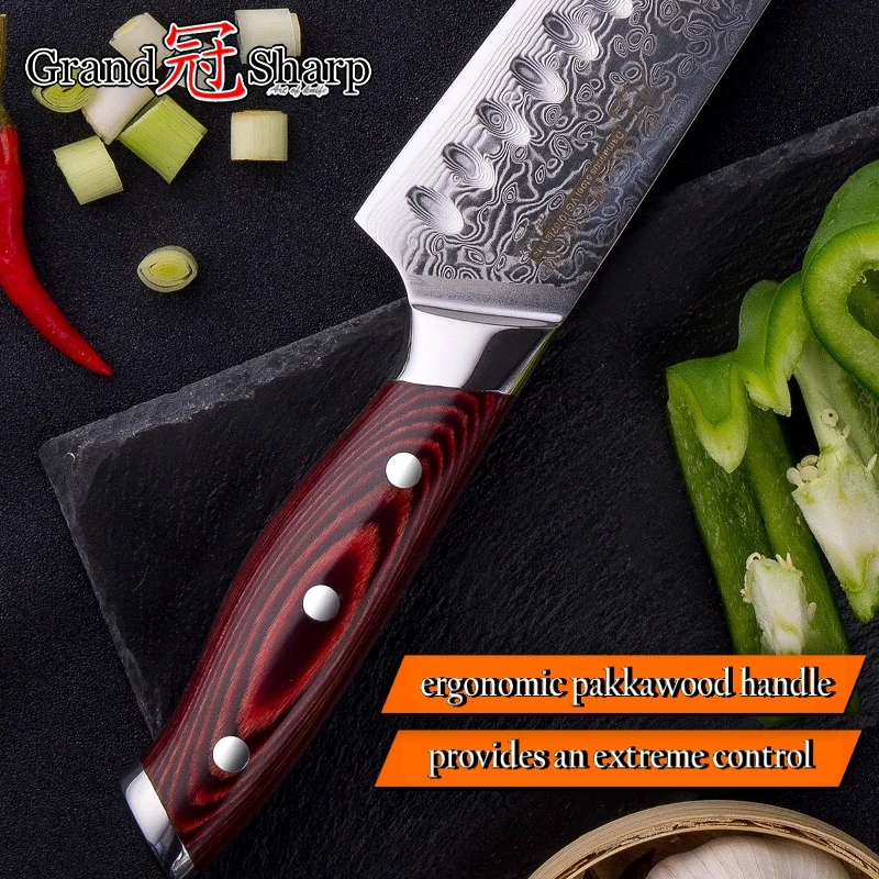 Дамасский поварской нож японский vg10 кухонные ножи santoku 67 слоев японского Дамаск из нержавеющей стали профессиональные инструменты для приготовления пищи