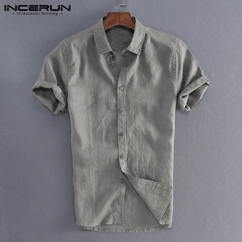 INCERUN ريترو Camisa صالح سليم عارضة قمصان الرجال قمصان الاجتماعية اللباس زر رفض طوق الرجال الملابس S-5XL الذكور قمم الأبيض INCERUN ريترو Camisa صالح سليم عارضة قمصان الرجال قمصان الاجتماعية اللباس زر رفض طوق الرجال الملابس S-5XL الذكور قمم الأبيض