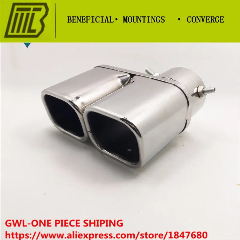 Car Styling Exhaust 1 INTO 2 Muffler End Square PIPE Modified Tube FOR