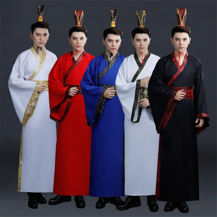

Chinese Traditional New Year Male Hanfu Performance Dance Clothing Man Print Hanfu 13colors Gown Stage Tang Suit for Man