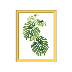 Современный одиночный вертикальный прямоугольник акварель Пальмовые Листья цветочные принты плакат Холст Искусство Настенная картина