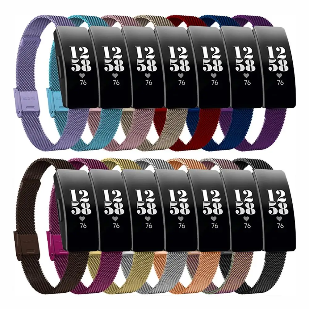 

Watch Band For Fitbit Inspire HR Activity Tracker Buckle Milanese Magnetic Stainless Steel Strap Mesh Steel Belt High Quality