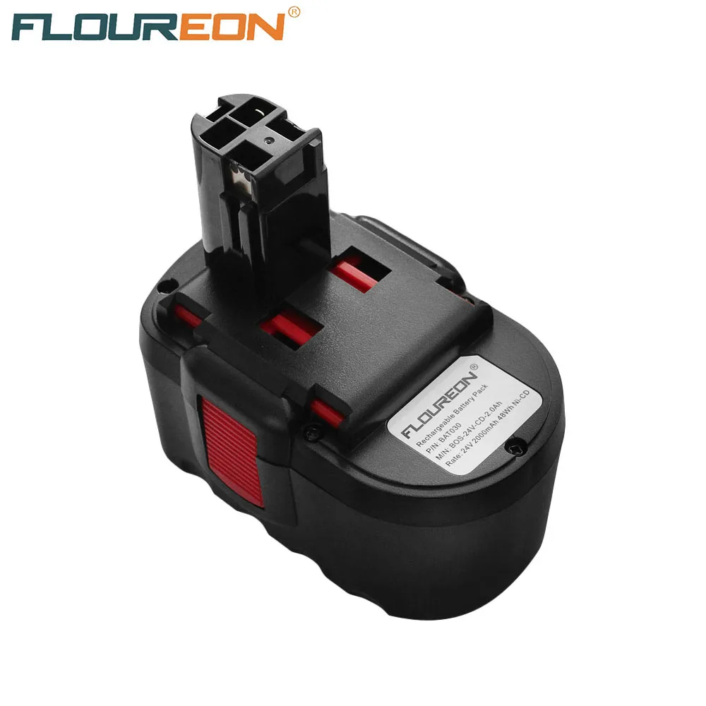 

FLOUREON 24V 2000mAh Ni-CD Replacement Battery for BOSCH 11524 12524 12524-03 125-2411524 BACCS 24V BOSCH BH24VF GBH-24V GBH24V